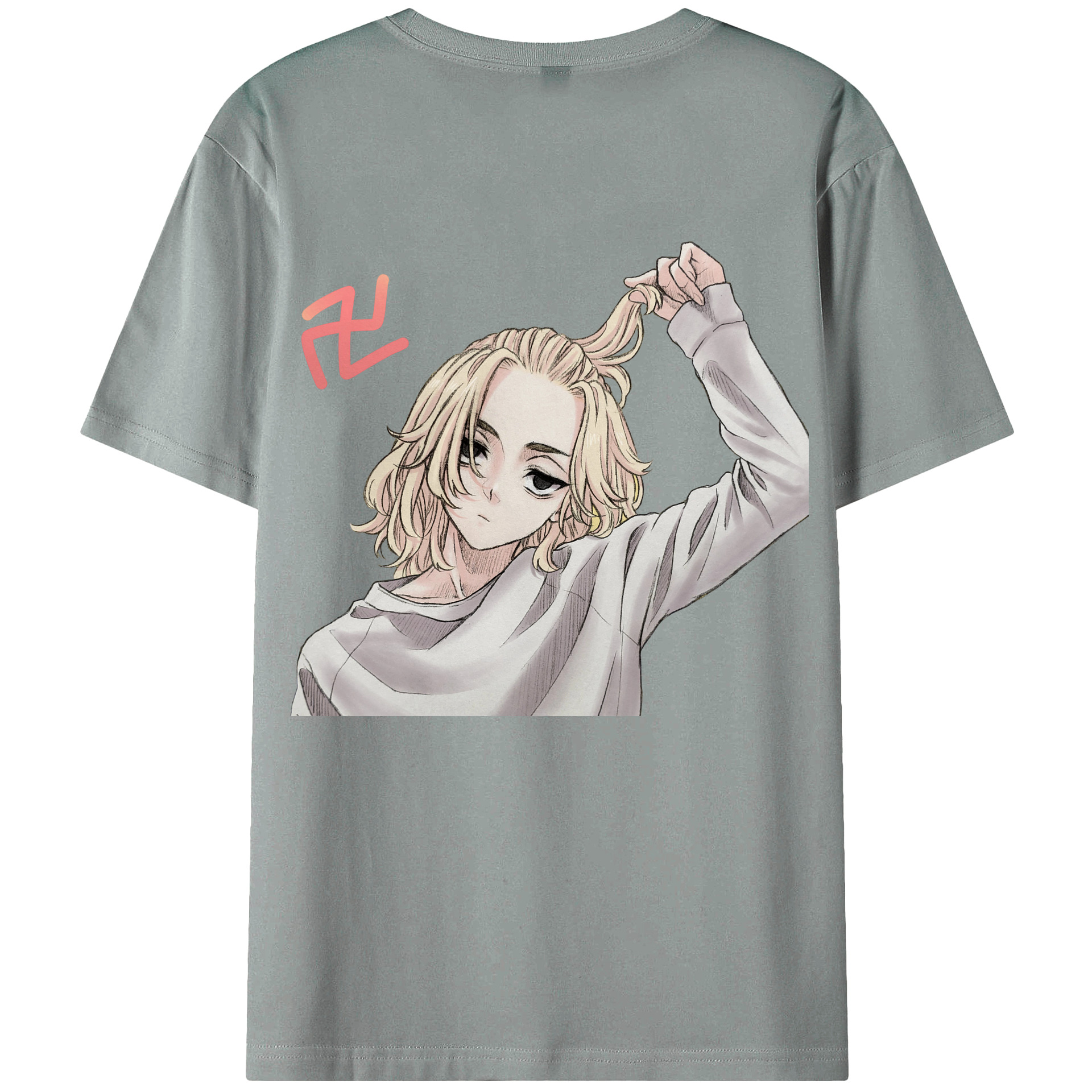 （画像用） 東京リベンジャーズ Tokyo Revengers 綿100％ メンズ半袖Tシャツ（バックプリント） 通気性